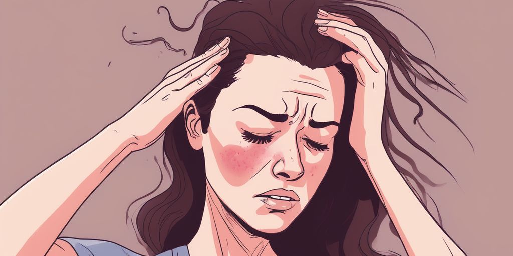 woman experiencing headache and hair loss during period