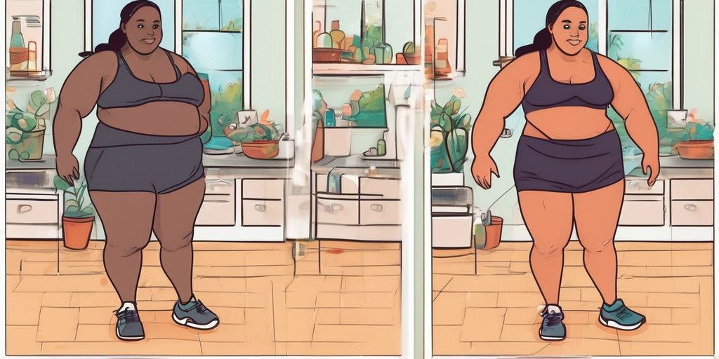weight loss transformation before and after illustration