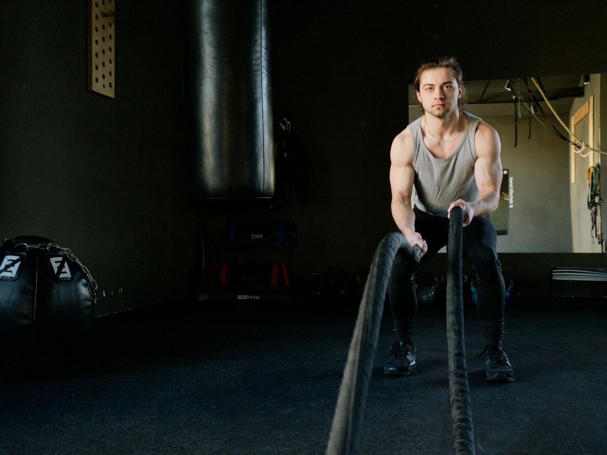 people exercising in a gym