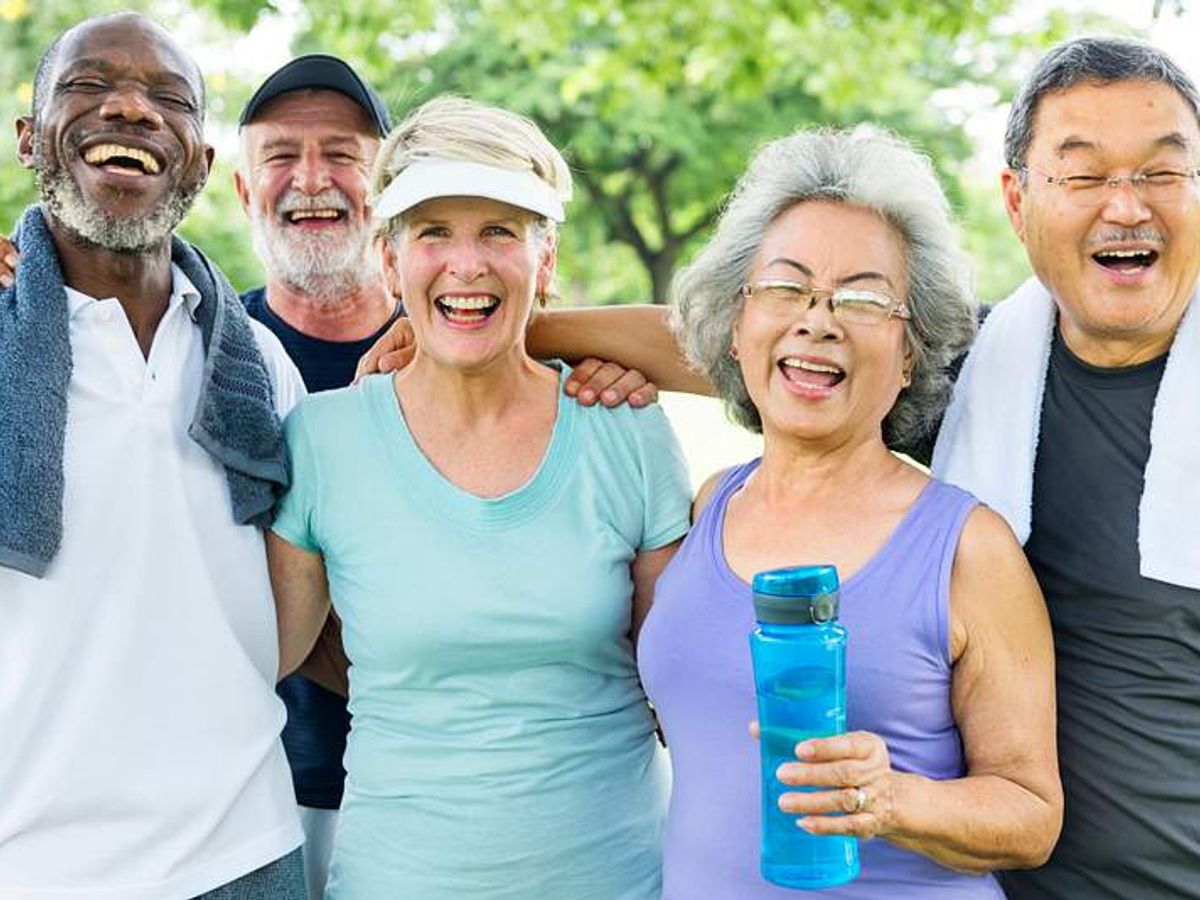 people enjoying healthy meals and exercising together