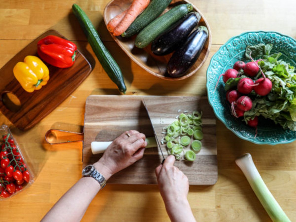 healthy meal prep with fresh ingredients in a modern kitchen